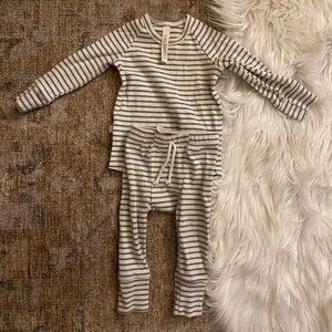 Childhoods clothing striped set long sleeves pants
